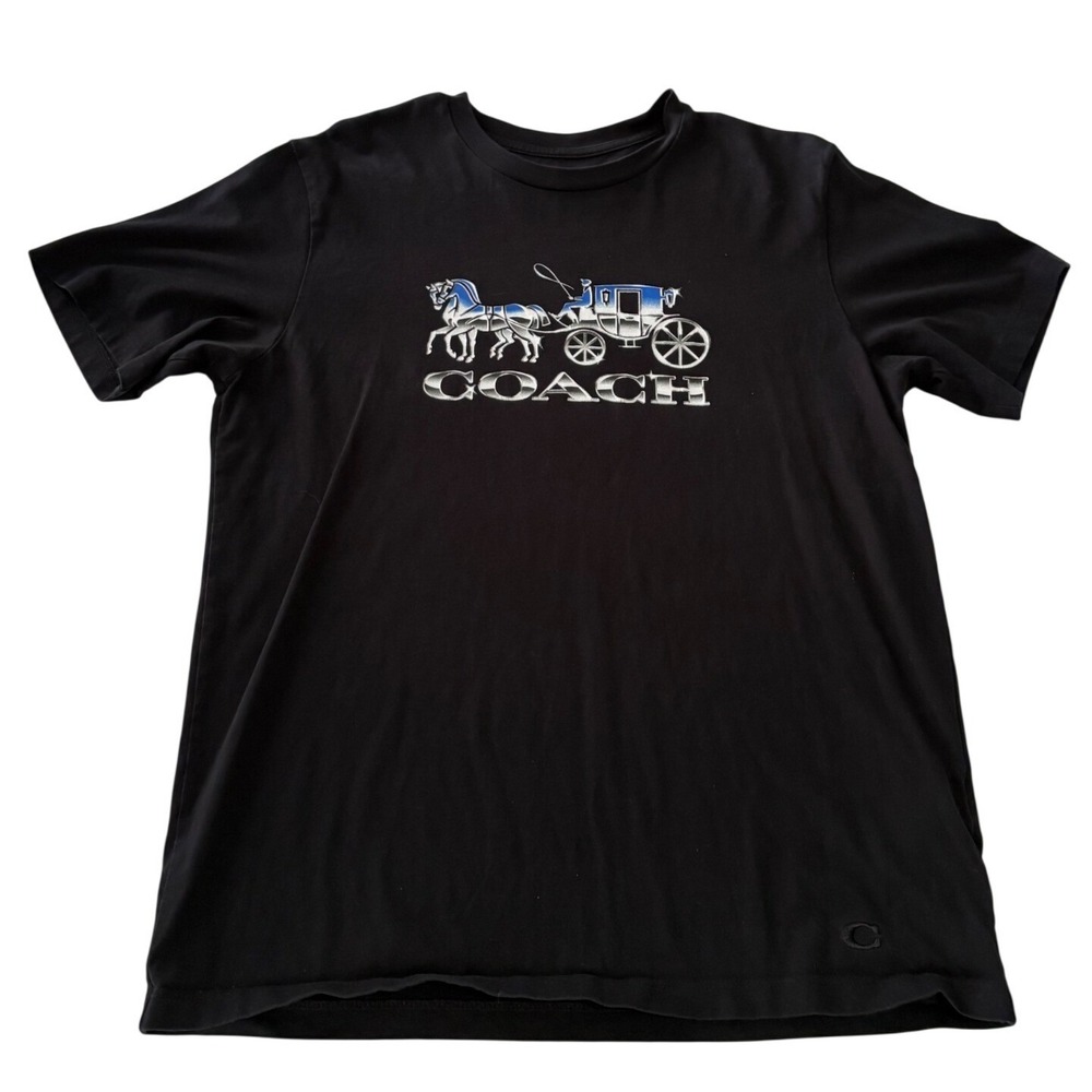 Coach Horse and Carriage Shirt Mens Medium M Black Graphic Crewneck Tee C6937